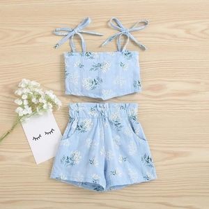 4T blue floral set